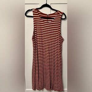 Old Navy Red and White Striped Mini Swing Dress